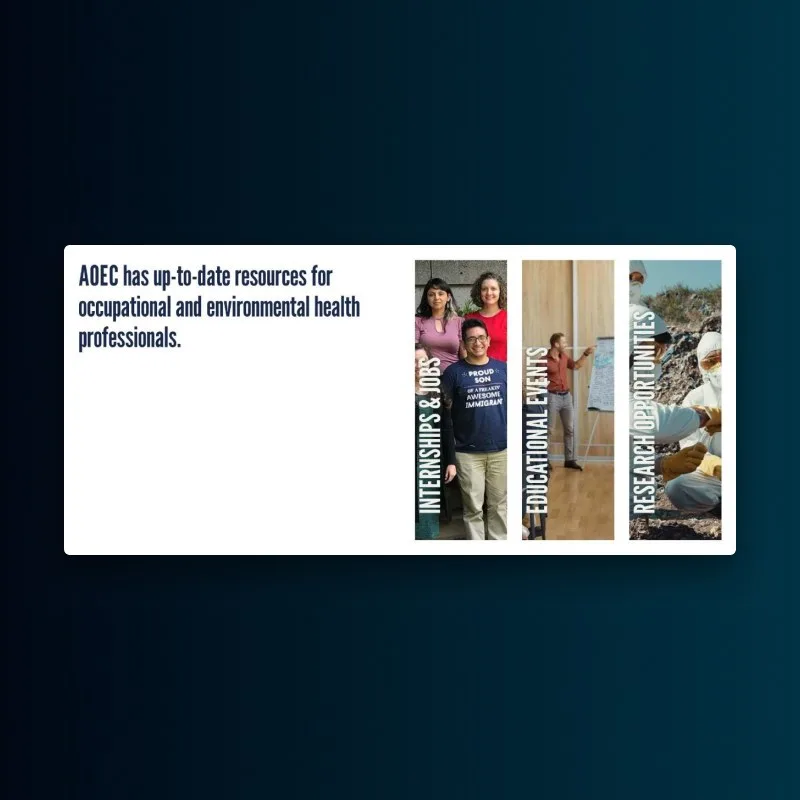 AOEC website design close-up