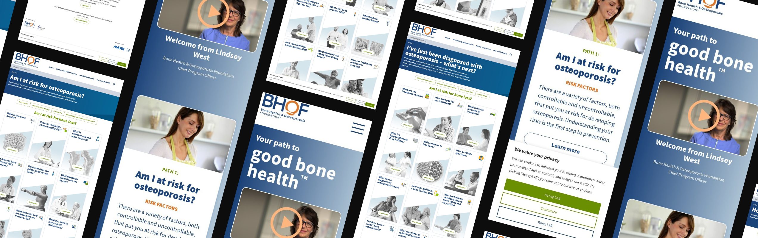 Montage of Path to Good Bone Health website pages