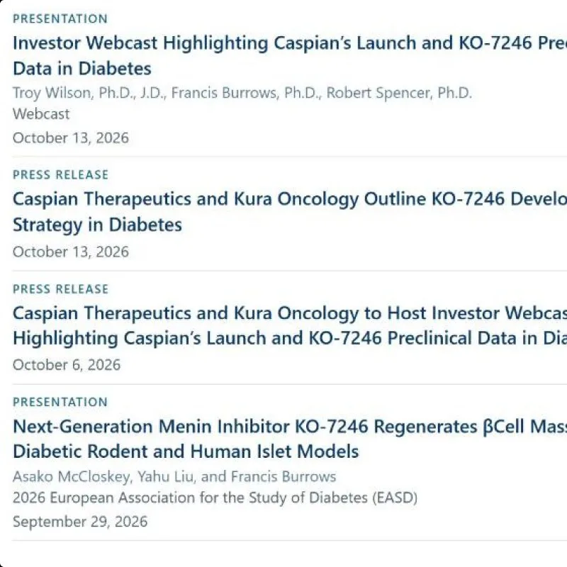 Caspian Therapeutics website design close-up