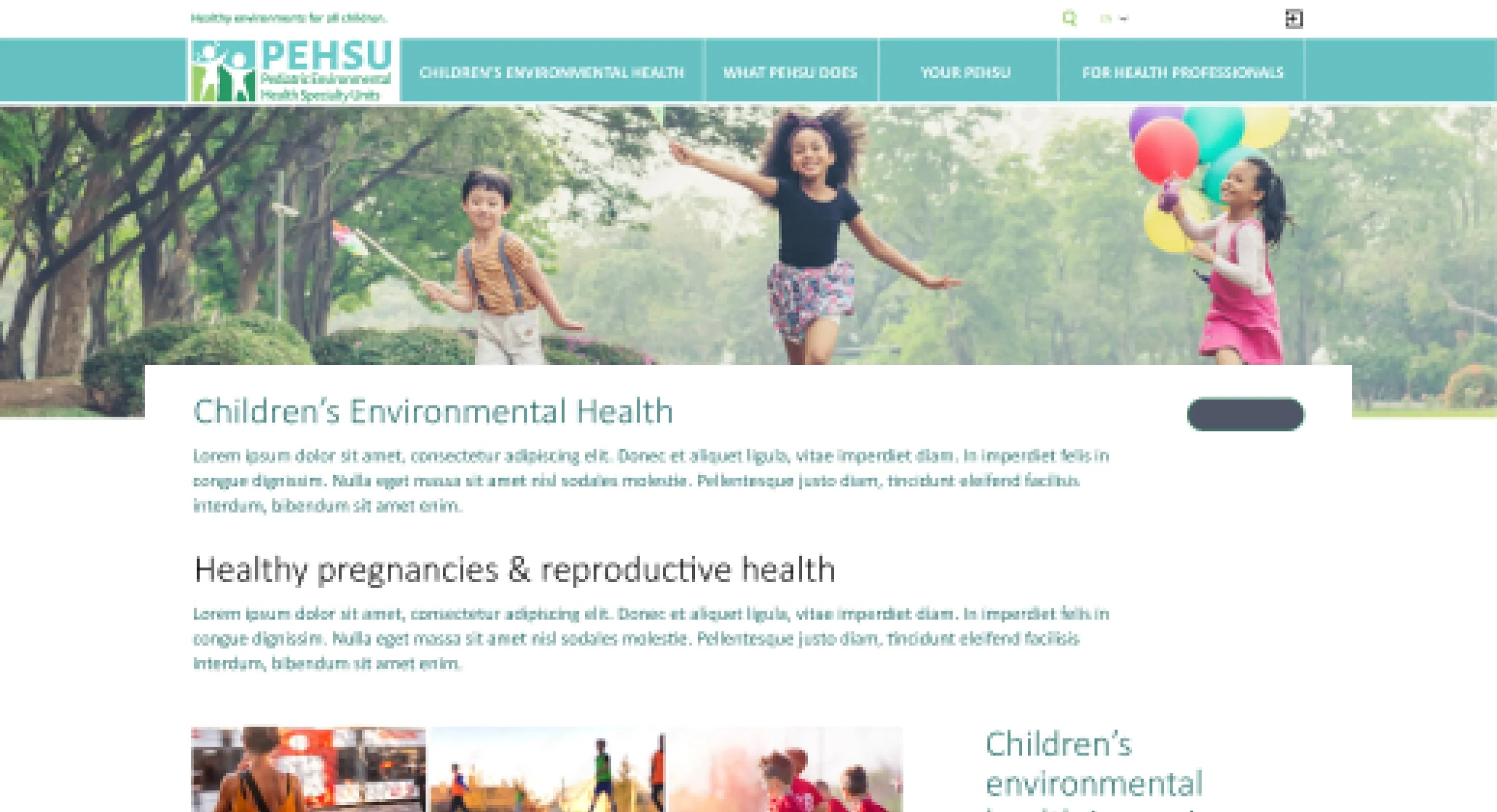PEHSU website call to action section