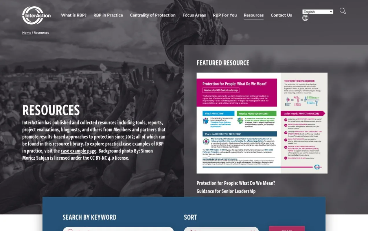 Results-Based Protection website design highlight