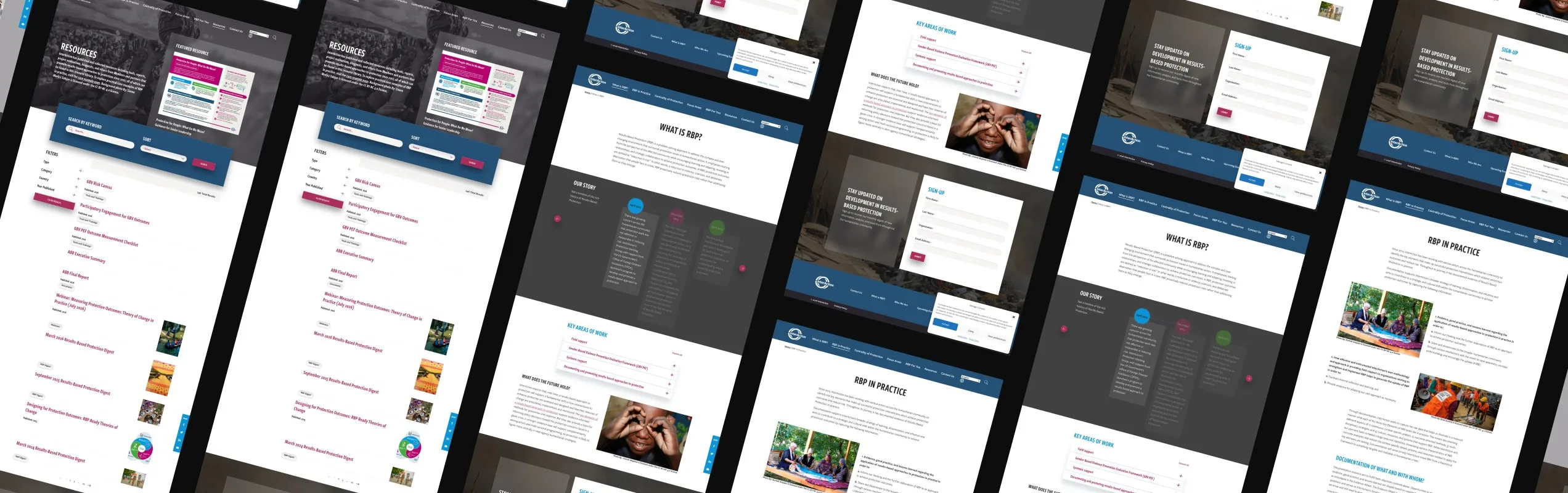 Results-Based Protection website design montage