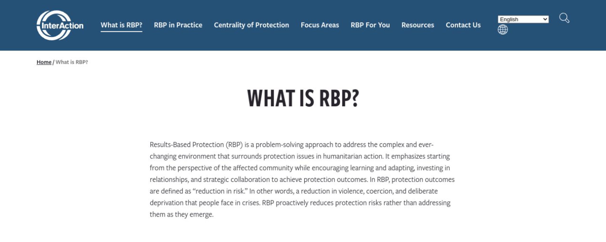 Results-Based Protection Website