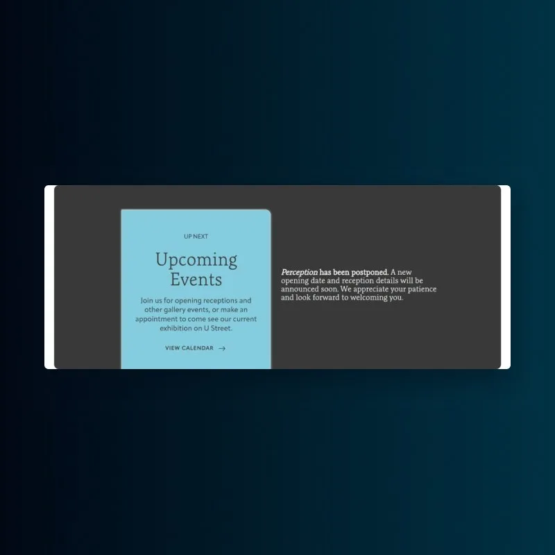 Smith Center website design close-up