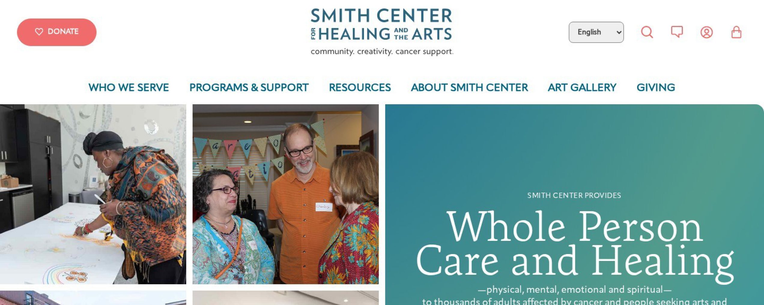 Smith Center for Healing and the Arts Rebrand & Website