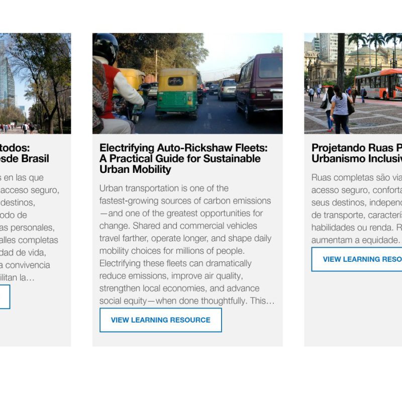 TheCityFix Learn homepage learning resources