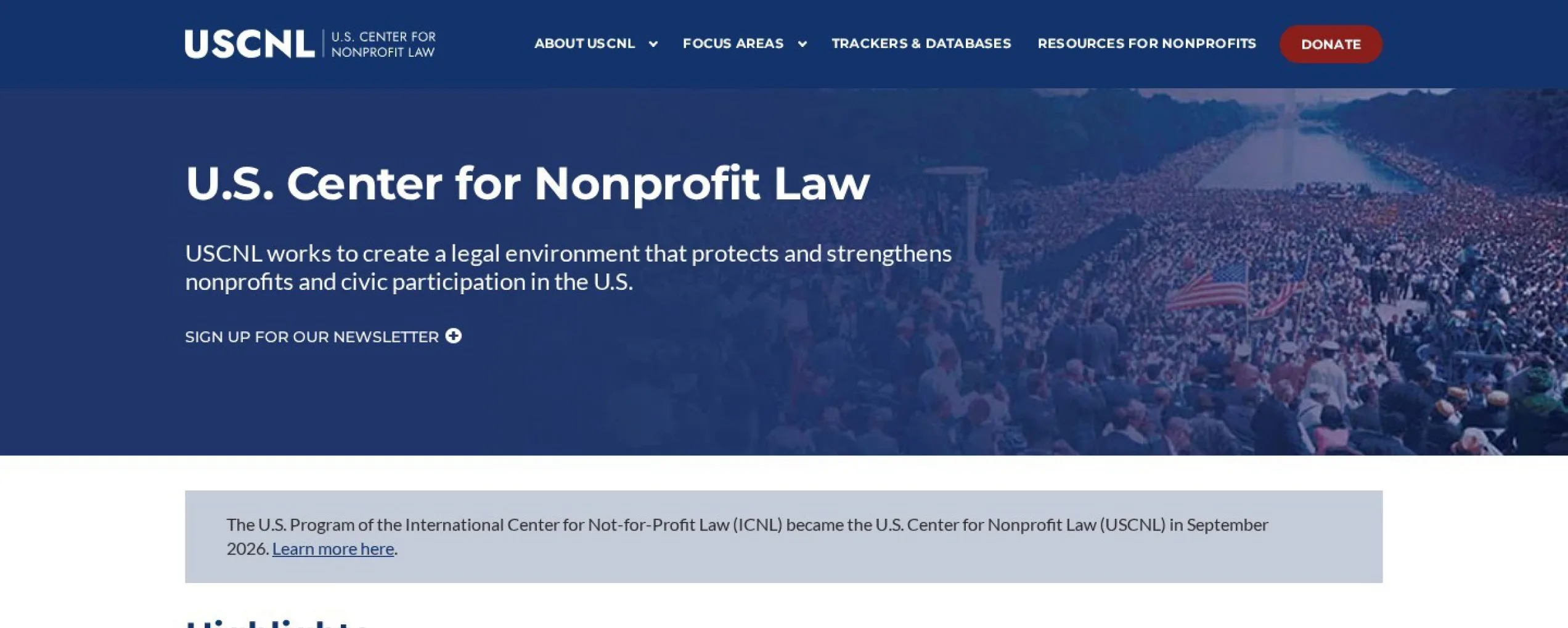 USCNL Transitional Website