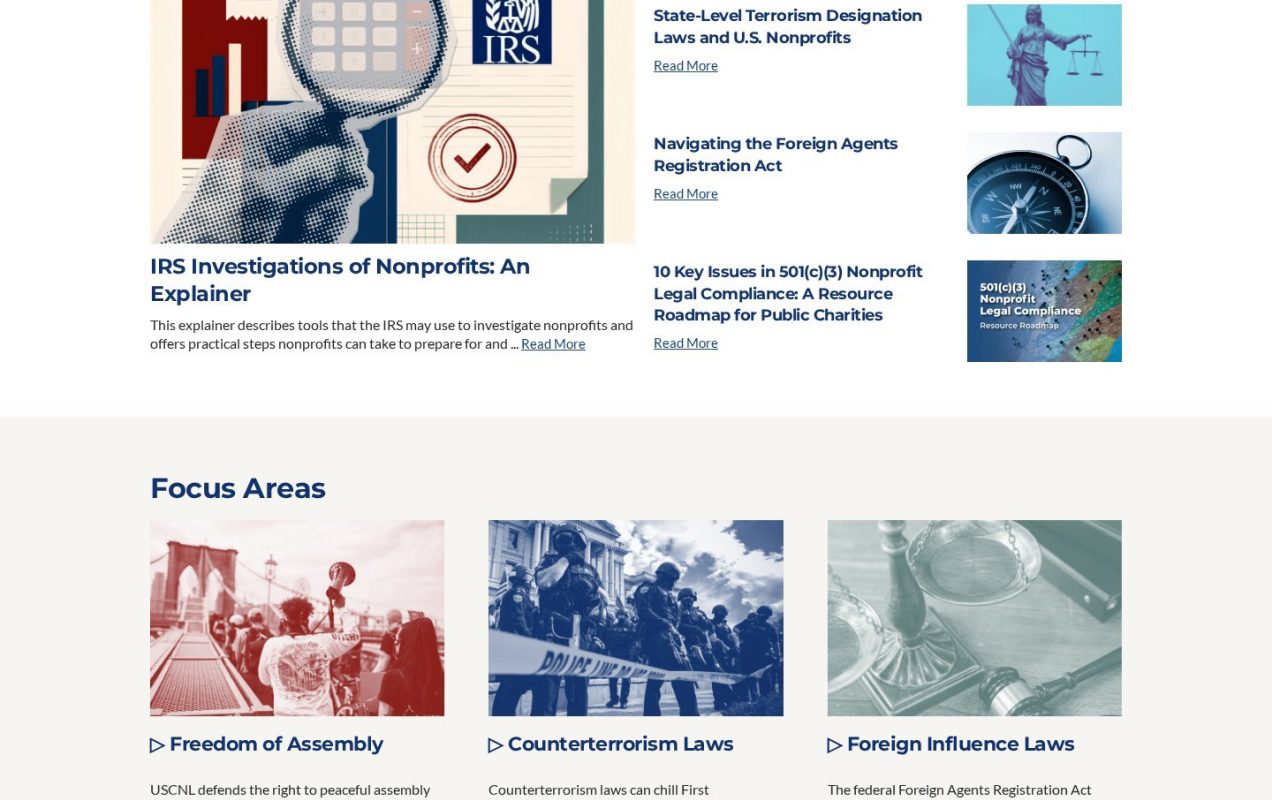 Feature section of the USCNL website